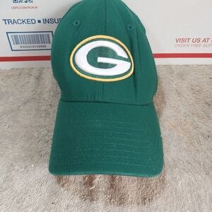 Green Bay Packers NFL Hat Cap Green Adult Used Stretchfit Fitted L to XL